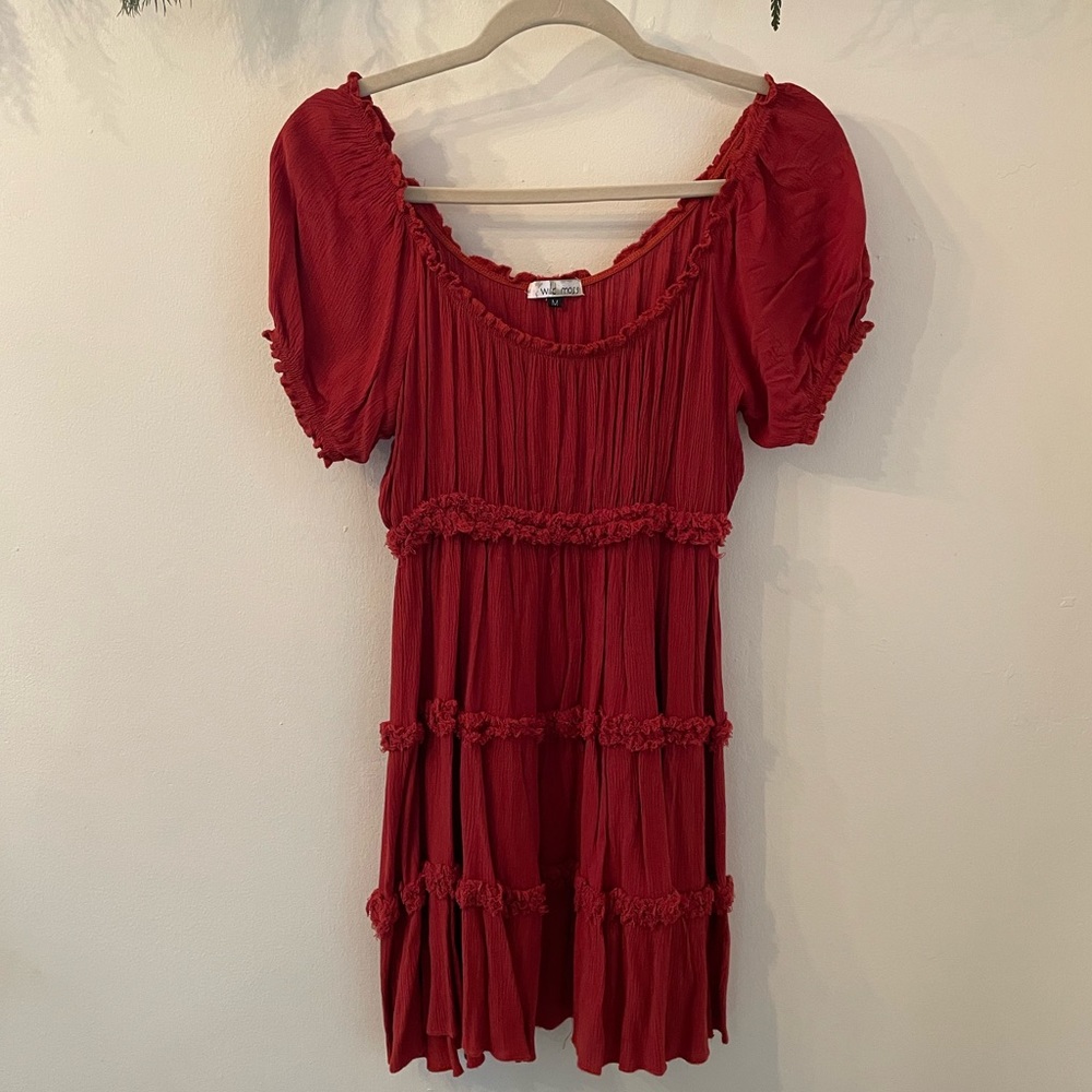Wild Moss Red Summer Dress